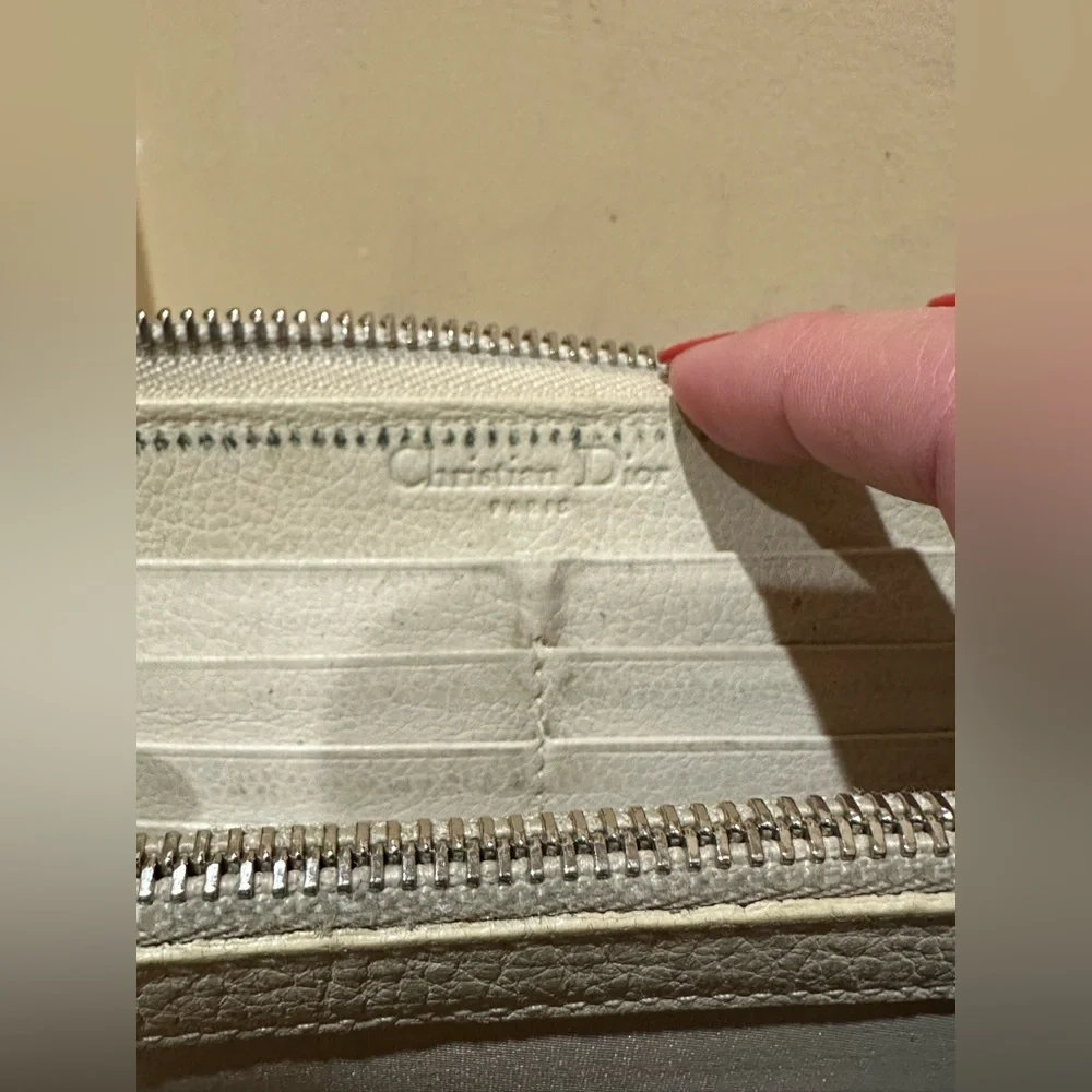 Vintage Christian Dior Long Zip Crosshatch Wallet